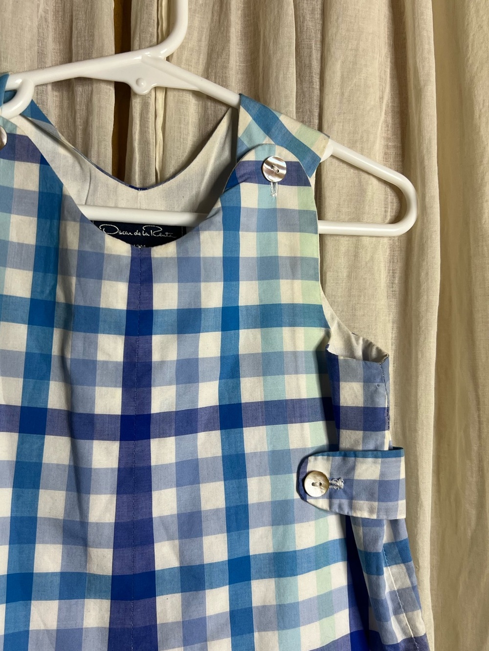 Oscar De La Renta Plaid 12M Romper - Picture 2 of 4